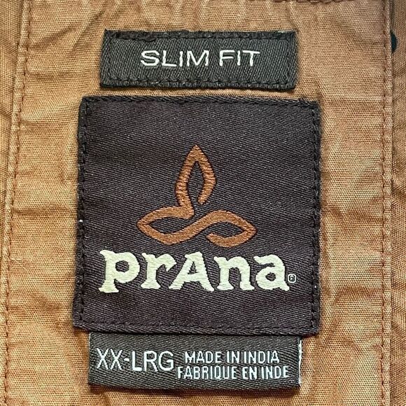 Prana Men's Broderick Slim Fit Short Sleeve Button-down Shirt Brown XXL - Picture 8 of 8